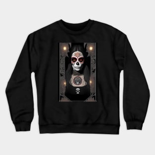 Celebrate Sugar Skull Art - Woman in Skull Makeup Crewneck Sweatshirt